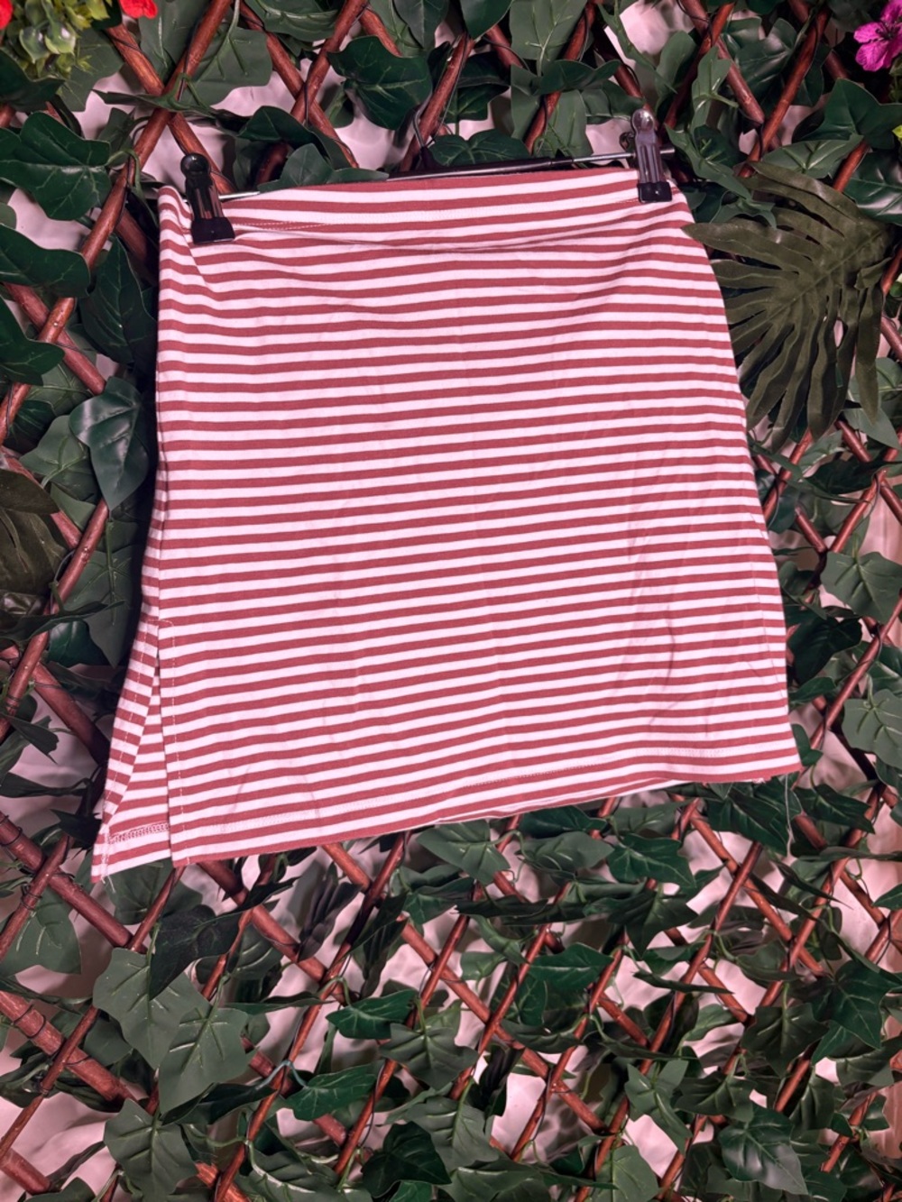 American Eagle Outfitters Striped Mini Skirt - Red & White